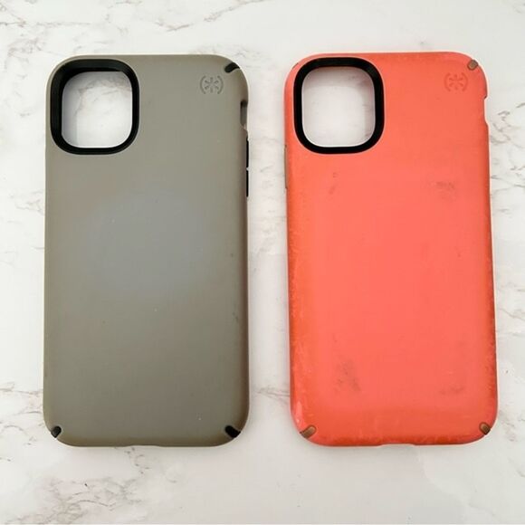 4/$25 Bundle of 2 Speck Presidio Pro Case for iPhone 11 in Grey and Pink - Picture 1 of 12